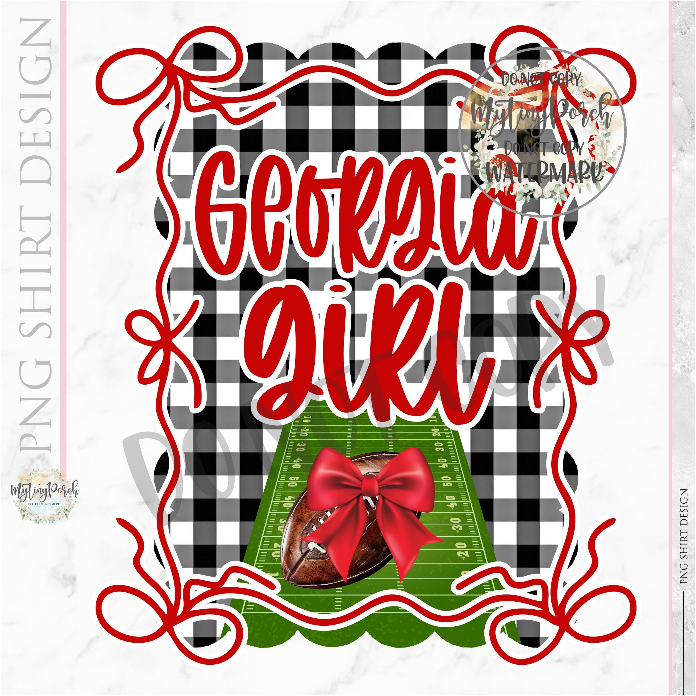 Coquette Georgia PNG, Football PNG Girly Shirt Design, Georgia Shirt png Design, Preppy Football png Shirt Design
