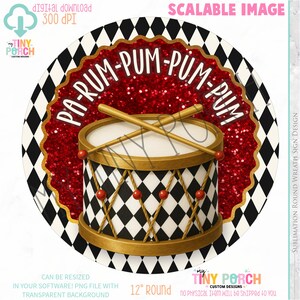 Julnötknäppare och trumkransskylt PNG (digital nedladdning)