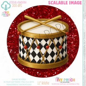 Julnötknäppare och trumkransskylt PNG (digital nedladdning)