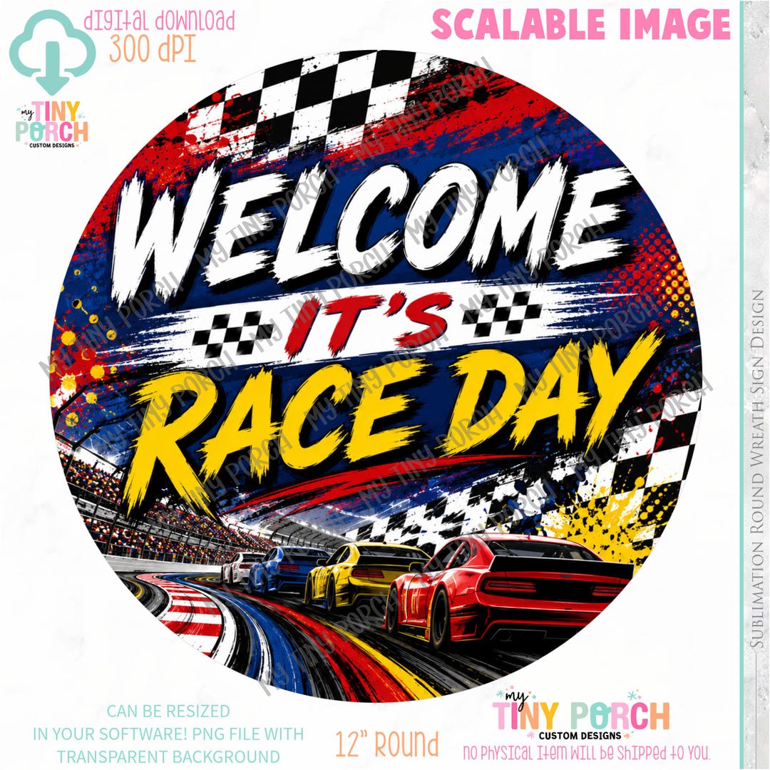 Its Rac Day Its Race Day Racing Cars PNG Wreath Sign Design (digital Download) - Etsy