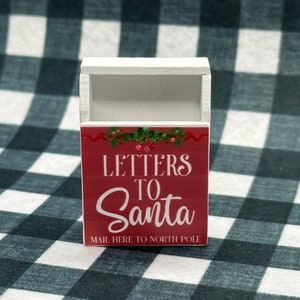 1 White Dollhouse Mailbox, Miniature Mailbox, Miniature Letters to Santa, Dollhouse Christmas, Miniature Christmas, tiered tray decor