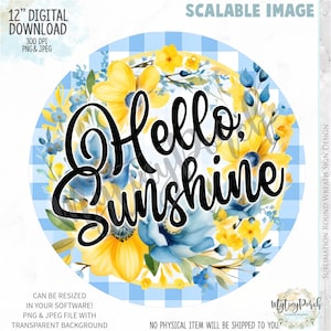 Archivo PNG de Hola Sol, Corona Floral Sol, Corona Floral PNG, Sublimación Sol, Limón Azul y Amarillo PNG, DESCARGA DIGITAL
