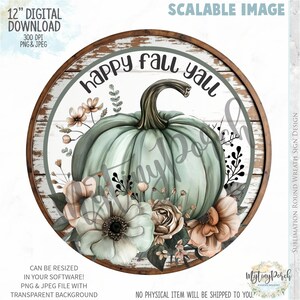 Fall PNG sign, Pumpkin wreath sign design, Fall sign, Pumpkin sign, Thanksgiving PNG sign, Watercolor blue pumpkin, sublimation PNG