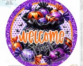 Halloween Candy Wreath Sign PNG: Digital Download for 12" Wreath