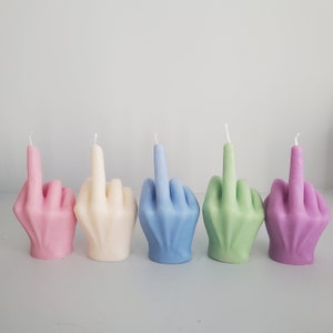 2 Pieces Middle Finger Candles Hand Candles Victory Gesture Candle Teen  Room Decor Candle Aesthetic Funny White Candle for Office, House, Room