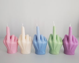 Middle finger candle, cool shaped candle, fun soy candle, unique candle gift, cute room decor, essential oil roller, personalized gift