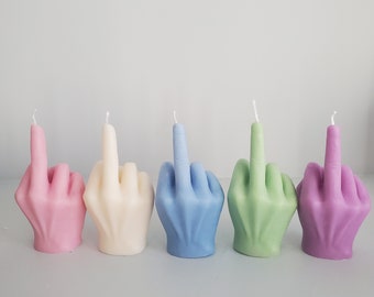 Middle finger candle, cool shaped candle, fun soy candle, unique candle gift, cute room decor