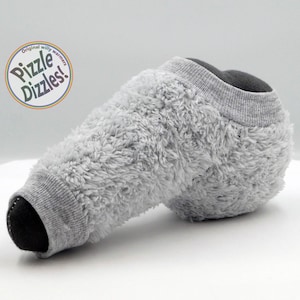 Skarpety z szytym penisem, Peter Heater, Willy Warmer dzianina otwarta na końcu otwarta na końcu jasnoszary polar puszysty włochaty polar