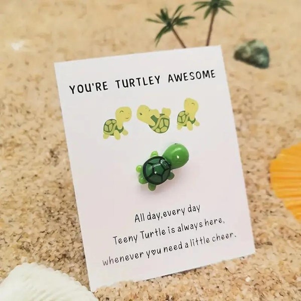 You Are Turtley Awesome, Pocket Turtle Hug, Mini Resin Turtle , Inspirational Gift For Family, Friends, And Colleagues,