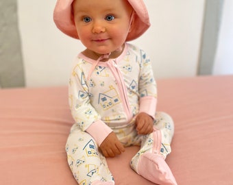 LIMITED EDITION Extra Soft Sleepsuit| Bamboo Zip up Baby Grow| Two-way Zip up Baby Grow