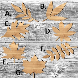 Unfinished Leaf or Painted Wood Cutouts Set Wooden Leaf Leaf Ornament Leaf Shape Sign Decor Solid Wood Fall Time Autumn
