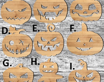 Unfinished Halloween Pumpkin or Painted Wood Cutouts Set Wooden Pumpkins Pumpkin Ornament Pumpkin Shape Sign Decor Spooky Season G5