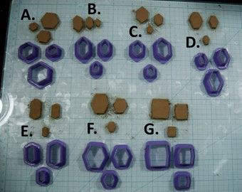 Formine per biscotti esagonali - Formine per argilla per gioielli, formine per biscotti, formine per fondente