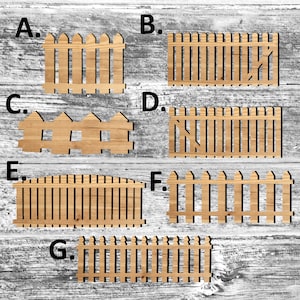 Unfinished Fence or Painted Wood Cutouts Set Wooden Fences Fence Ornament Gate Shape Sign Decor Solid Wood Fall Time Autumn