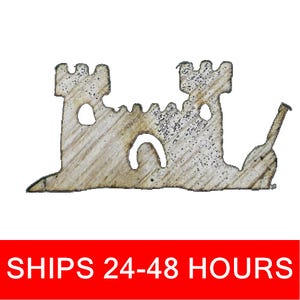Unfinished Sand Castle or Painted Wood Cutouts, Wooden sand castles, sand castle Ornament, castle Shape Sign, Solid Wood Beach Ocean Summer