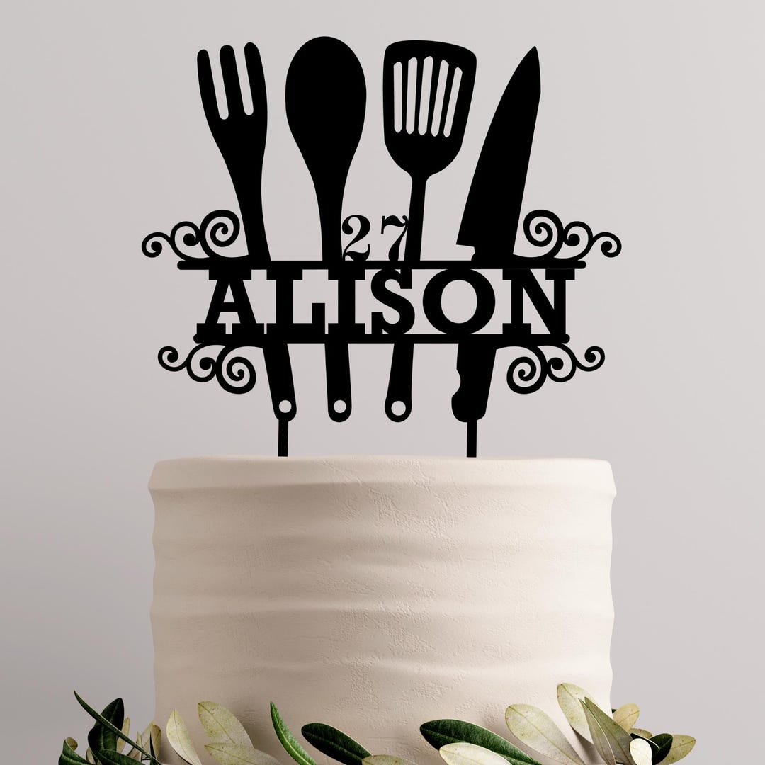 Baking Cooking Topper, Kitchen Utensils Topper, Custom Topper ...