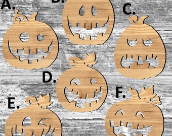 Unfinished Halloween Pumpkin or Painted Wood Cutouts Set Wooden Pumpkins Pumpkin Ornament Pumpkin Shape Sign Decor Spooky Season G3