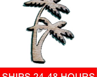 Unfinished Double Palm Tree or Painted Wood Cutouts, Wooden palm trees, palm Ornament, palm tree Shape Sign, Solid Beach Ocean Summer V6