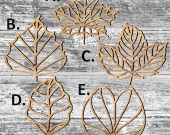 Unfinished Leaf or Painted Wood Cutouts Set Wooden Leaf Leaf Ornament Leaf Shape Sign Decor Solid Wood Fall Time Autumn G5