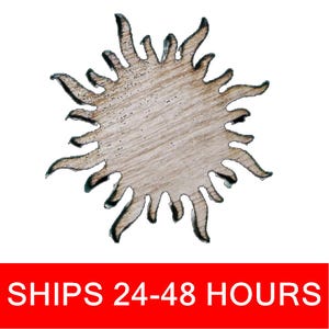 Unfinished Sun or Painted Wood Cutouts, Wooden suns, Soleil Ornament, Sun Shape Sign, Solid Wood, Beach Ocean Summer V4