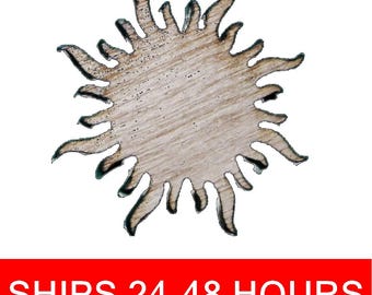 Unfinished Sun or Painted Wood Cutouts, Wooden suns, Soleil Ornament, Sun Shape Sign, Solid Wood, Beach Ocean Summer V4