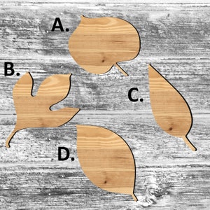Unfinished Leaf or Painted Wood Cutouts Set Wooden Leaf Leaf Ornament Leaf Shape Sign Decor Solid Wood Fall Time Autumn G2