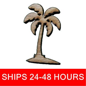 Unfinished Palm Tree or Painted Wood Cutouts, Wooden palm trees, palm tree Ornament, palm tree Shape Sign, Solid Wood, Beach Ocean Summer V2