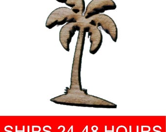 Unfinished Palm Tree or Painted Wood Cutouts, Wooden palm trees, palm tree Ornament, palm tree Shape Sign, Solid Wood, Beach Ocean Summer V2