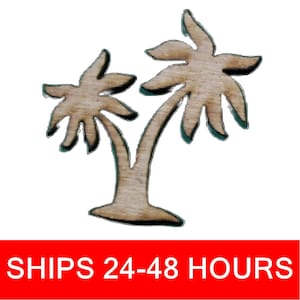 Unfinished Double Palm Tree or Painted Wood Cutouts, Wooden palm trees, palm Ornament, palm tree Shape Sign, Solid Beach Ocean Summer