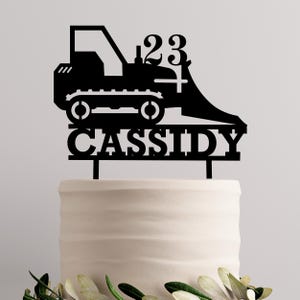 Construction Cake Topper, Front Loader Bobcat Topper, Custom Topper, Personalized Cake Topper, First Birthday Topper, Wooden Topper, Acrylic