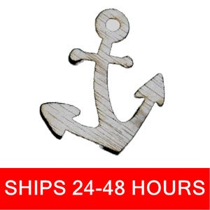 Unfinished Anchor or Painted Wood Cutouts, Wooden anchors, anchor Ornament, anchor Shape Sign, Solid Wood, Beach Ocean Summer V3