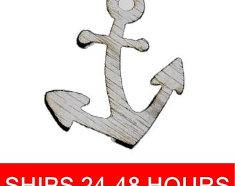 Unfinished Anchor or Painted Wood Cutouts, Wooden anchors, anchor Ornament, anchor Shape Sign, Solid Wood, Beach Ocean Summer V3