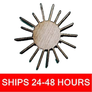 Unfinished Sun or Painted Wood Cutouts, Wooden suns, Soleil Ornament, Sun Shape Sign, Solid Wood, Beach Ocean Summer