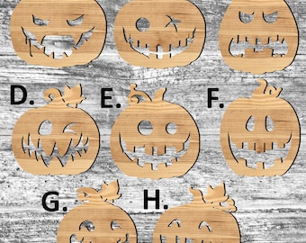 Unfinished Halloween Pumpkin or Painted Wood Cutouts Set Wooden Pumpkins Pumpkin Ornament Pumpkin Shape Sign Decor Spooky Season