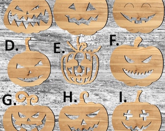 Unfinished Halloween Pumpkin or Painted Wood Cutouts Set Wooden Pumpkins Pumpkin Ornament Pumpkin Shape Sign Decor Spooky Season G4