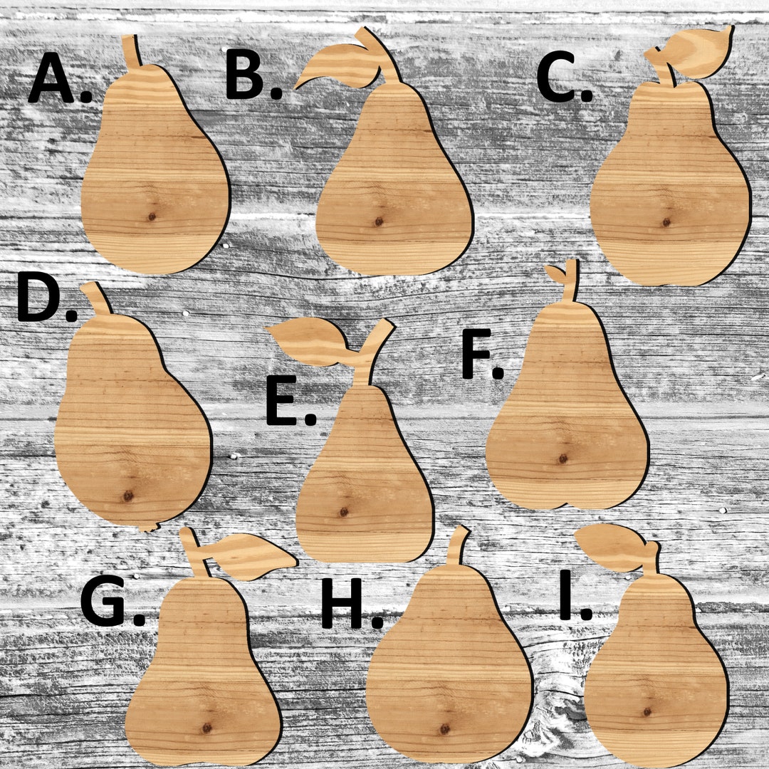 Unfinished Pear or Painted Wood Cutouts Wooden Pears Ornament Pear ...