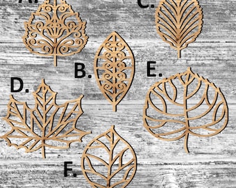 Unfinished Leaf or Painted Wood Cutouts Set Wooden Leaf Leaf Ornament Leaf Shape Sign Decor Solid Wood Fall Time Autumn G4