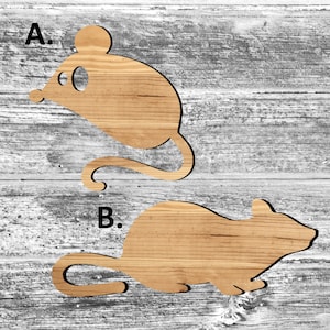Unfinished mouse or Painted Wood Cutouts Set Wooden mice mouse Ornament Mouse Shape Sign Decor Spooky Season Halloween