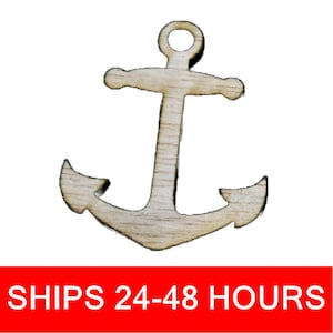 Unfinished Anchor or Painted Wood Cutouts, Wooden anchors, anchor Ornament, anchor Shape Sign, Solid Wood, Beach Ocean Summer