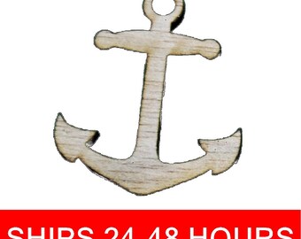 Unfinished Anchor or Painted Wood Cutouts, Wooden anchors, anchor Ornament, anchor Shape Sign, Solid Wood, Beach Ocean Summer