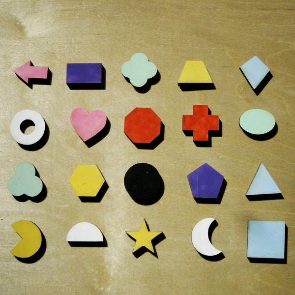 Unfinished Wooden Shapes or Painted Wood Cutouts Set Circle Square Rectangle Triangle San Serif Birch Plywood Star Crescent Moon Cross Arrow