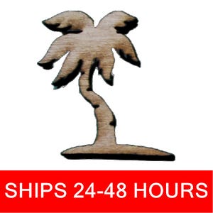 Unfinished Palm Tree or Painted Wood Cutouts, Wooden palm trees, palm tree Ornament, palm tree Shape Sign, Solid Wood, Beach Ocean Summer