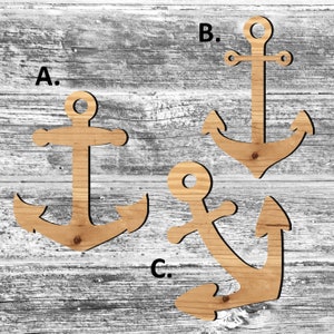 Unfinished Anchor or Painted Wood Cutouts Set, Wooden Anchors, Anchor Ornament, Sign, Decor, Solid Wood, Navy Beach Ocean Summer Anchors