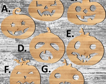 Unfinished Halloween Pumpkin or Painted Wood Cutouts Set Wooden Pumpkins Pumpkin Ornament Pumpkin Shape Sign Decor Spooky Season G2