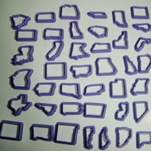 Verenigde Staten Cookie Cutter Set - 1, 2, 3, 4 inch Cookie Cutters, Fondant Cutters, US State Cookie Cutters, US Map California, Texas, Ohio