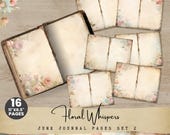 Floral Junk Journal Pages: Vintage Cottagecore Double Printable Set FL001
