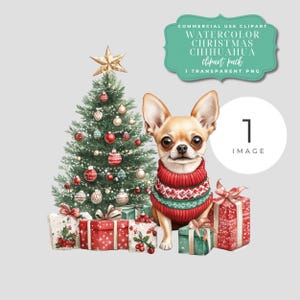 Weihnachten Chihuahua Hund Clipart, Weihnachten Clipart, digitaler Download Png, Chihuahu Clipart, Chihuahua Mama Png, Hund Ornament,