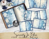 Blue Floral Junk Journal Pages: Vintage Ephemera (Digital Download)