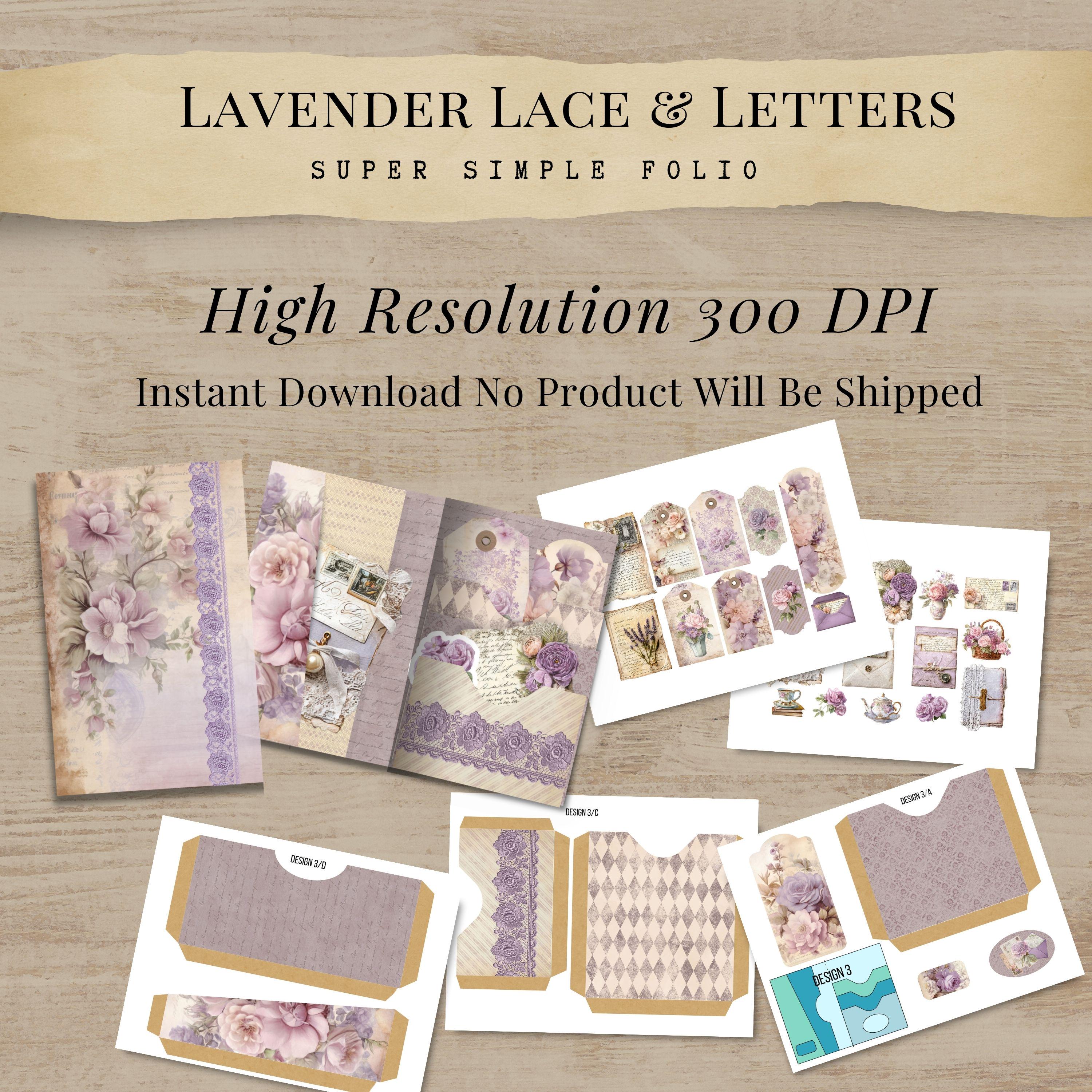 Lavender Lace Junk Journal Kit - Vintage Purple Floral Folio LL001 - Etsy