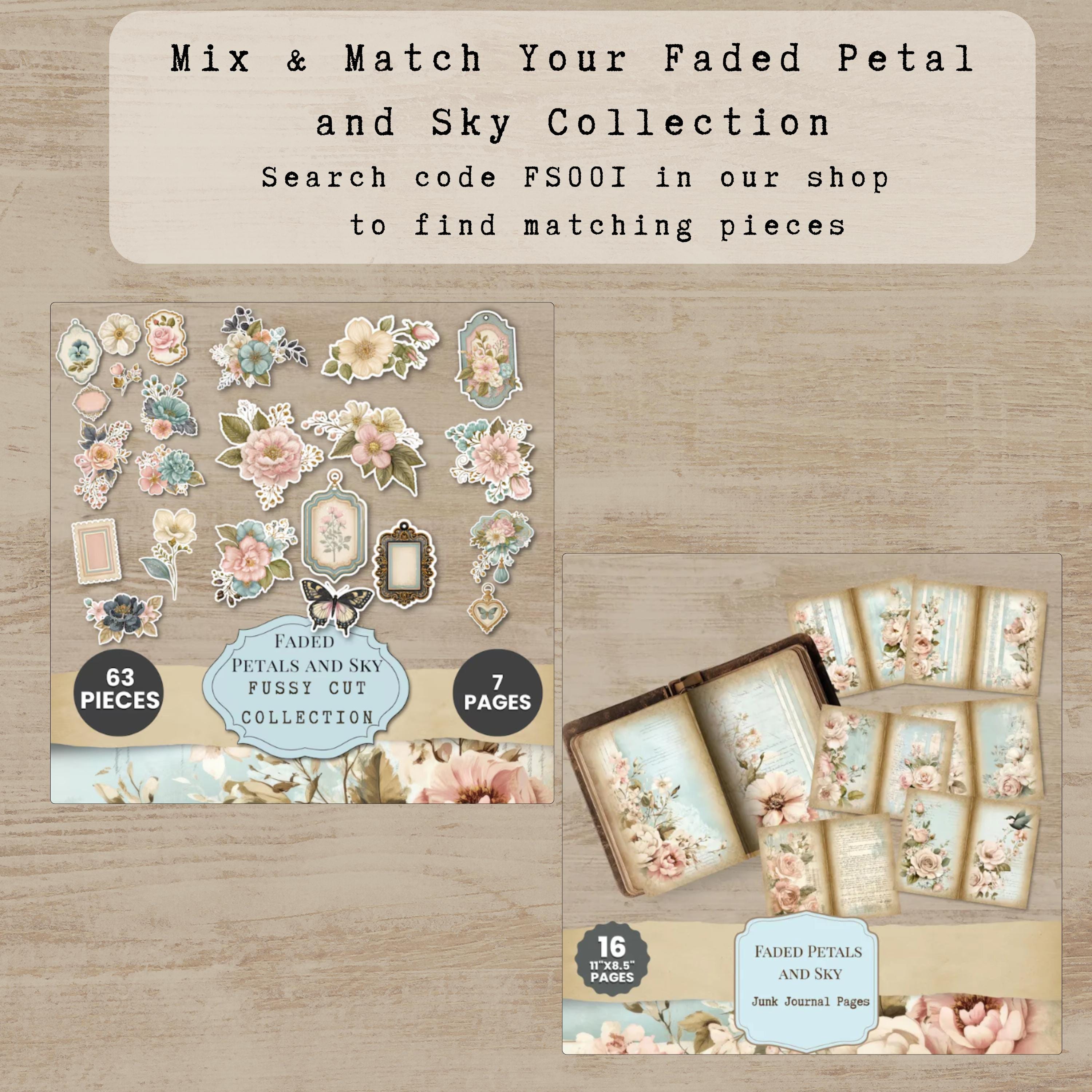 Digital Scrapbook Paper: Vintage Floral - Printable Shabby Chic Pack ...